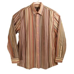 Express shirt mens L large multicolored stripe long sleeve button up